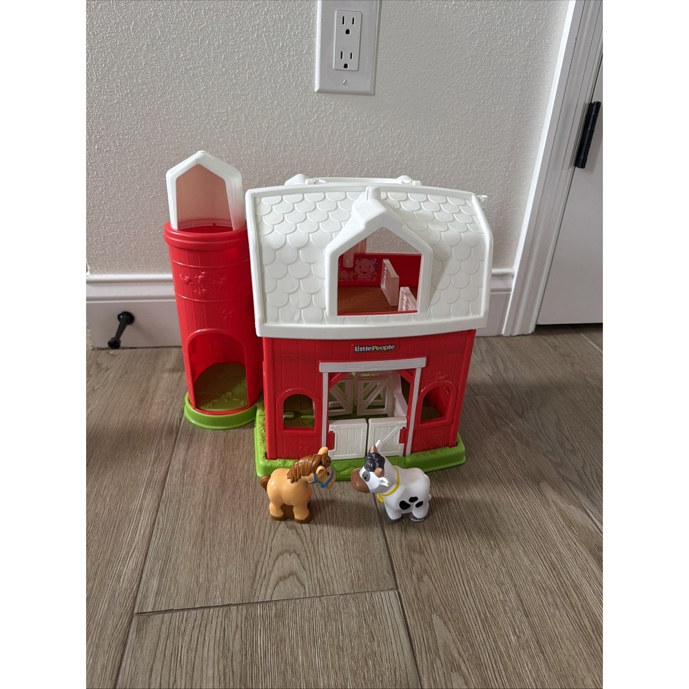 Fisher Price Little People Animal Sounds Folding Farm Barn with Silo Moos, Works